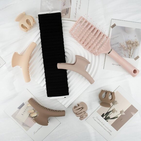 Hair Accessories Set Clips Ties Brush for Thin & Thick Hair Non-Slip main image 5